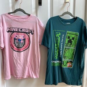 MAD Engine Minecraft Pink and Green Kids Tees